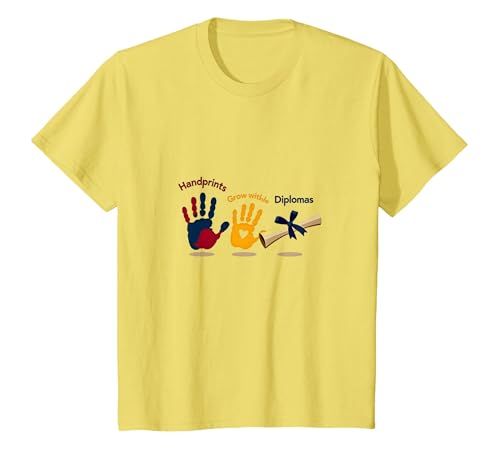 Class of 2040 Grow with Me: Von Handabdrücken zu Diplomen T-Shirt, Kinder, Gelb, 128 von Generic