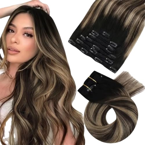 Clip-In-Extensions, Brasilianisches Haar, Natürliche Glatte Extensions, Vollkopf-Clin-In-Extensions von Generic