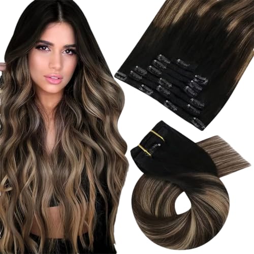 Clip-In-Extensions, Brasilianisches Haar, Natürliche Glatte Extensions, Vollkopf-Clin-In-Extensions von Generic