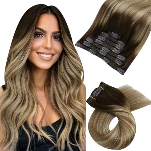 Clip-In-Extensions, Brasilianisches Haar, Natürliche Glatte Extensions, Vollkopf-Clin-In-Extensions von Generic