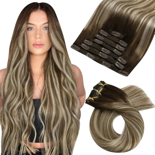 Clip-In-Extensions, Brasilianisches Haar, Natürliche Glatte Extensions, Vollkopf-Clin-In-Extensions von Generic