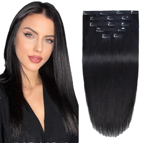Clip-In-Extensions Aus Glattem Remy-Echthaar, Ombré-Haarverlängerung Mit Clips, 70 G von Generic