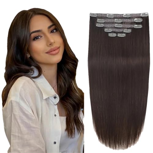 Clip-In-Extensions Aus Glattem Remy-Echthaar, Ombré-Haarverlängerung Mit Clips, 70 G von Generic