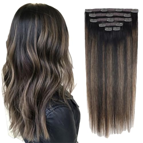 Clip-In-Extensions Aus Glattem Remy-Echthaar, Ombré-Haarverlängerung Mit Clips, 70 G von Generic