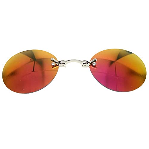 Clip Nasenbrille Rund Brille Morpheus UV400 Tasche F6g3 Vintage Mit, rot von Generic