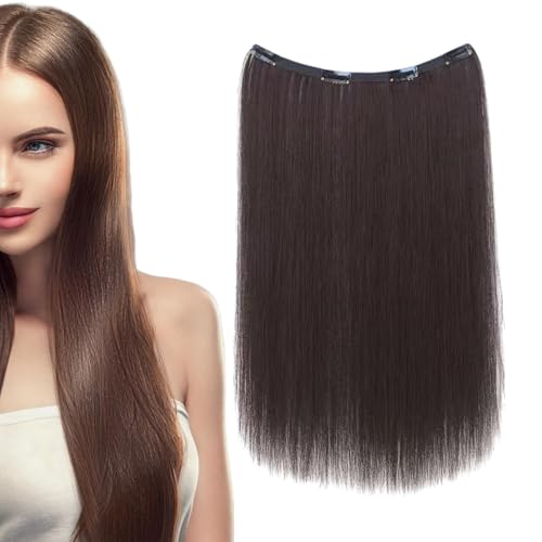 Clip in Haarverlängerungen - natürlich aussehende Haarverlängerungen | Clip in Extensions Volumen | 20 Zoll langes, gerade Haarstück für Frauen Mädchen, stilvolle unsichtbare Perücke von Generic