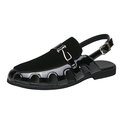 Clog Damen Komfortschuhe Lederschuhe Pantolette Hausschuhe Atmungsaktiv Casual Sandalen weichbettung Gepolsterte Abendessen Schuhe Slingback 𝐏enny Loafer Mokassin (Black, 39) von Generic