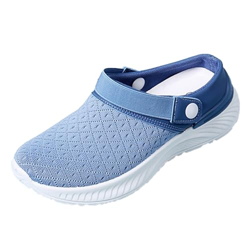 Clogs Damen Mit Fussbett, Vorne Geschlossen Outdoor Schuhe Orthopädische Schuhe Sommer mit Leichter Sohle Gesundheitsschuhe Atmungsaktiv Mesh Pantoletten Diabetic Air Cushion Hausschuhe Clogs Damen Mit Fussbett, Vorne Geschlossen Outdoor Schuhe Orthopädische Schuhe Sommer mit Leichter Sohle Gesundheitsschuhe Atmungsaktiv Mesh Pantoletten Diabetic Air Cushion Hausschuhe von Generic