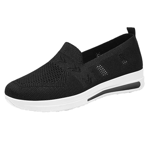 Cloud Slipper Laufschuhe Damen Sportschuhe Mit Metall Verstellbare Einfarbig Erhöhte Flach Schuhe Weiche Fussbett Walkingschuhe Turnschuhe von Generic
