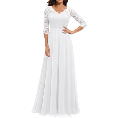 Cocktailkleid A Linie Rockabilly Kleid Standesamt Brautkleid Partykleid Langarm Luxus Hochzeitskleid Prinzessin Sweatkleid Damen Pulloverkleid Damen Oversize Kleid Schwarz Lang Elegante Etuikleider von Generic