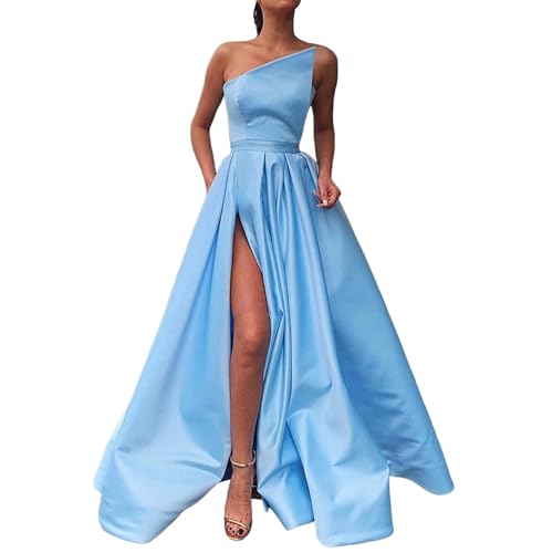 Cocktailkleid Damen Lang Partykleid A-Linie Satin Hochzeitskleid Abendkleider mit Schlitz Sexy Ballkleider mit Taschen Backless Prinzessin Brautjungfer Kleid Neckholder Maxi abendkleider große größen Cocktailkleid Damen Lang Partykleid A-Linie Satin Hochzeitskleid Abendkleider mit Schlitz Sexy Ballkleider mit Taschen Backless Prinzessin Brautjungfer Kleid Neckholder Maxi abendkleider große größen von Generic