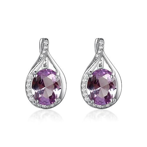 Color Changing Created Alexandrite 925 Sterling Silber Ohrringe Oval 10 * 8mm Edelsteinschmuck für Frauen von Generic