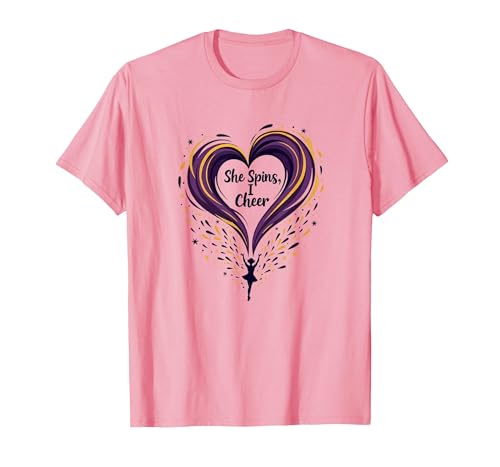 Color Guard Mom – She Spins, I Cheer – Herzstütze T-Shirt, Herren, Rosa, S von Generic