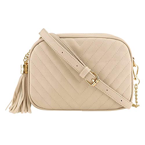 Color Messenger-Reißverschluss HnadBag-Frauen Shoulder Solid-Fashion-Tasche Männer Umhängetaschen (Beige, One Size) von Generic