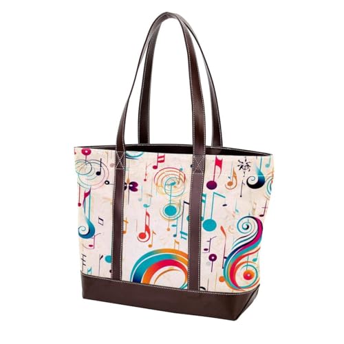 Colorful Notes-104 Modische gewaschene strapazierfähige Ledergeldbörse für Damen, mit Tragegriff oben, mit Taschen, Reißverschluss von Generic