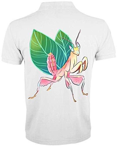 Colorful Praying Mantis Leaf Graphic Herren Polo T-Shirt Large von Generic