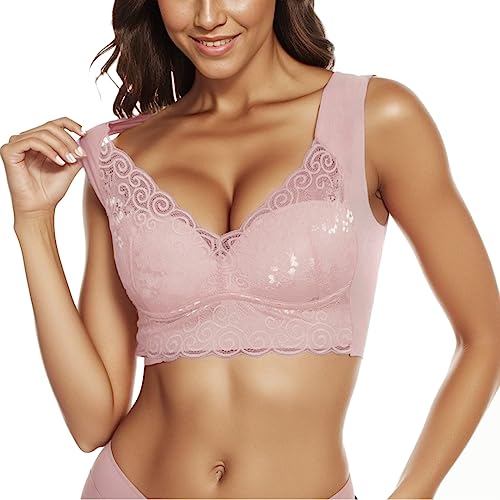 Comfit-BH Bequemer und stützender Push-up-BH, Haltungs-BHS für Damen, Bügel-BH mit Floraler Spitze in Übergröße Schlaf BH Klassische Top Klassische Einfarbig Bra von Generic
