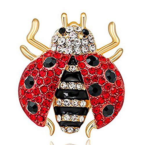 Comic-Brosche in Form eines Marienkäfers, Diamantbrosche, Halskette, Brosche, Anstecknadel, Anstecknadel, Accessoire für Kleidung für Frauen von Generic