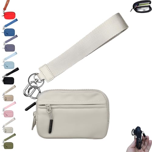 Commonlyto Geldbörse, wasserdichtes Nylonmaterial, Geldbörsen mit Armband for tägliche Reisen und Einkäufe mit Ausweisfenster(White) von Generic