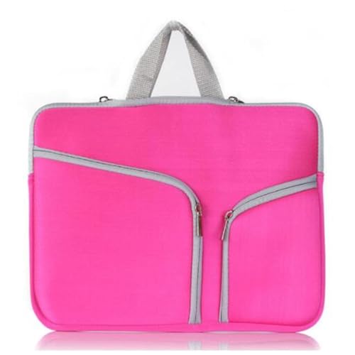 Computertasche Bunte Laptoptasche mit Taschen Silberne Taschen Damen (Hot Pink, 14) von Generic