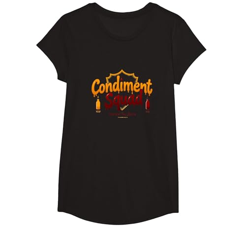 Condiment Squad: Ketchup- und Senf-Geschmacksstreuer T-Shirt, Girls, Schwarz, L von Generic
