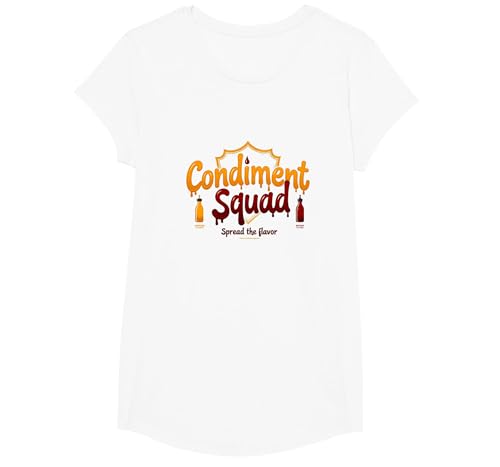 Condiment Squad: Ketchup- und Senf-Geschmacksstreuer T-Shirt, Girls, Weiß, L von Generic