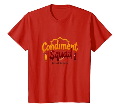 Condiment Squad: Ketchup- und Senf-Geschmacksstreuer T-Shirt, Kinder, Rot, 104 von Generic