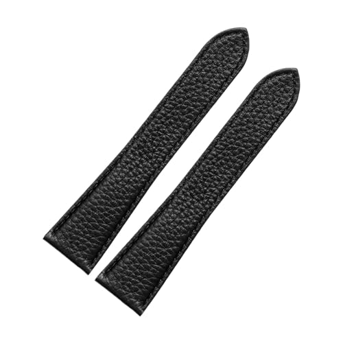 Cong Yi Kompatibel mit Uhrenarmband, kompatibel mit Tank London Lychee, strukturiertes Rindsleder-Armband for Herren und Damen, Band 17 20 22 23 24 25 mm(Black-None,17mm) von Generic