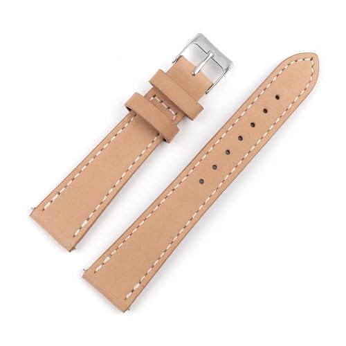 Cong Yi Vintage-Leder-Uhrenarmband, 20 Mm, Ersatz-Edelstahl-Schnalle For Herren- Und Damen-Uhrenzubehör(Khaki) von Generic