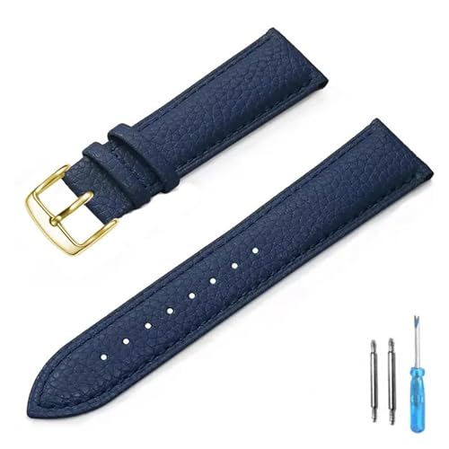 CongYi Echtes Leder Uhrenarmband 12mm 14mm 16mm 18mm 20mm 22mm Uhrenarmband for Mann Frauen(Blue-G_14mm) von Generic