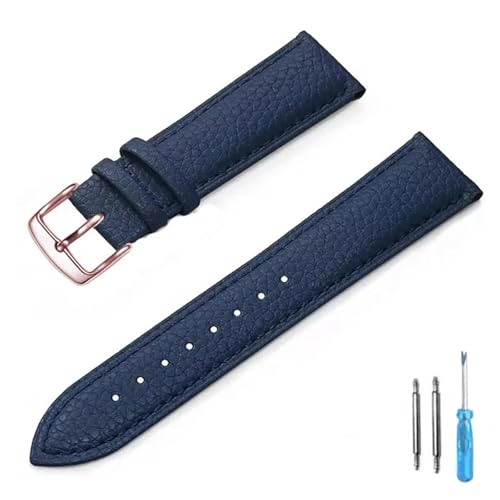 CongYi Echtes Leder Uhrenarmband 12mm 14mm 16mm 18mm 20mm 22mm Uhrenarmband for Mann Frauen(Blue-RG_22mm) von Generic