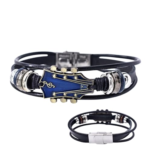 Coole Herrenarmbänder, Verstellbare Armbänder Männer, Armband In Punk-Gitarrenform, Handgefertigtes Geflochtenes Mehrschichtiges Armband, Modeschmuck Musikliebhaber Coole Herrenarmbänder, Verstellbare Armbänder Männer, Armband In Punk-Gitarrenform, Handgefertigtes Geflochtenes Mehrschichtiges Armband, Modeschmuck Musikliebhaber von Generic
