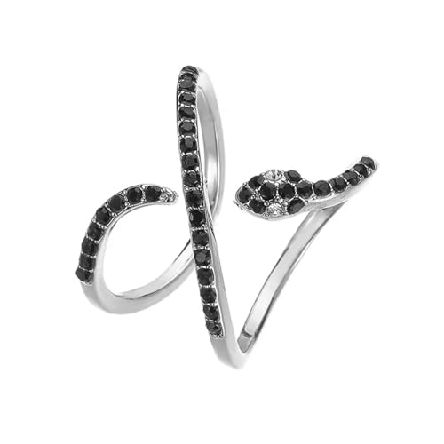 Coole Ringe in Schlangenform für Frauen, verstellbare Kristallringe, Hochzeiten, Partys, Punkschmuck, Tierringe von Generic