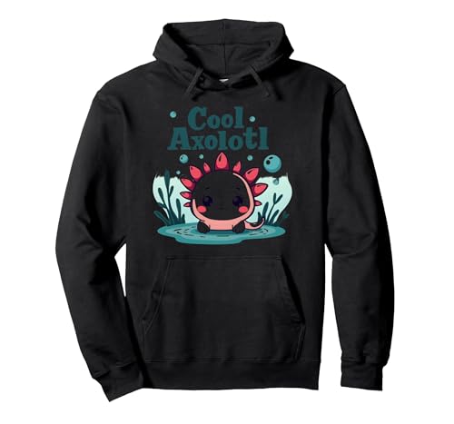 Cooles Axolotl Kid Aquatic Adventure Jungen Unterwasserspaß Pullover Hoodie, Unisex für Erwachsene, Schwarz, M von Generic