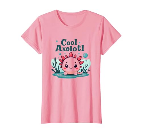 Cooles Axolotl Kid Aquatic Adventure Jungen Unterwasserspaß T-Shirt, Damen, Rosa, XS Cooles Axolotl Kid Aquatic Adventure Jungen Unterwasserspaß T-Shirt, Damen, Rosa, XS von Generic