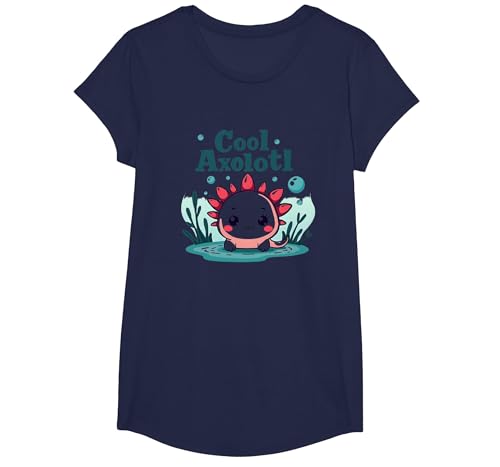 Cooles Axolotl Kid Aquatic Adventure Jungen Unterwasserspaß T-Shirt, Girls, Marineblau, XS Cooles Axolotl Kid Aquatic Adventure Jungen Unterwasserspaß T-Shirt, Girls, Marineblau, XS von Generic