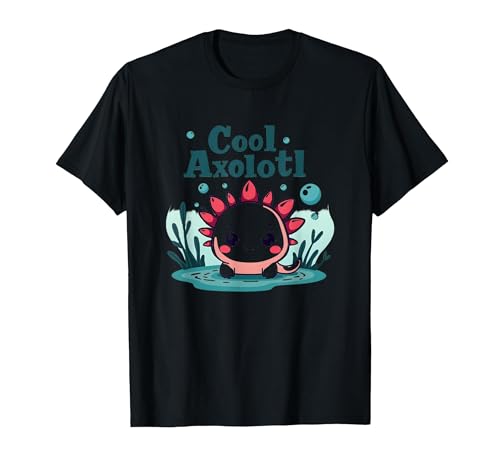 Cooles Axolotl Kid Aquatic Adventure Jungen Unterwasserspaß T-Shirt, Herren, Schwarz, S von Generic