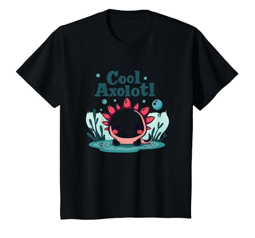 Cooles Axolotl Kid Aquatic Adventure Jungen Unterwasserspaß T-Shirt, Kinder, Schwarz, 92 von Generic