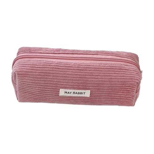 Cord-Federmäppchen – Cord-Federmäppchen | Cord-Schreibwaren-Stift-Aufbewahrungstasche | Multifunktionales Federmäppchen mit großer Kapazität, Make-up-Tasche aus Cord, Fleischpulver, Refer to von Generic