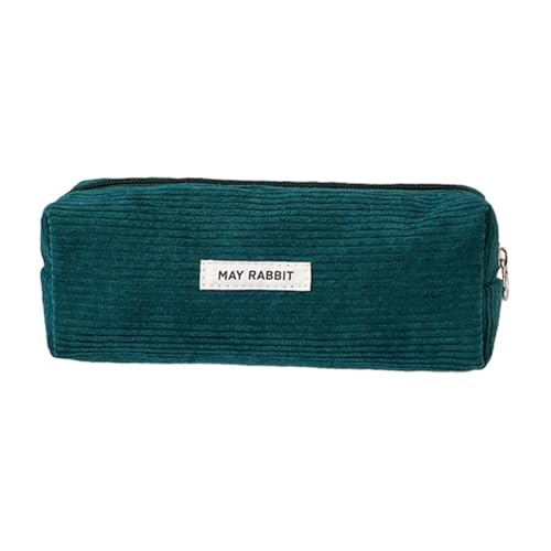 Cord-Federmäppchen | Multifunktionales Schreibwarenetui, Cord-Federmäppchen für Schulbedarf, niedliches Federmäppchen mit Reißverschluss für Jugendliche, Dunkelgrün, Refer to description, Unisex von Generic