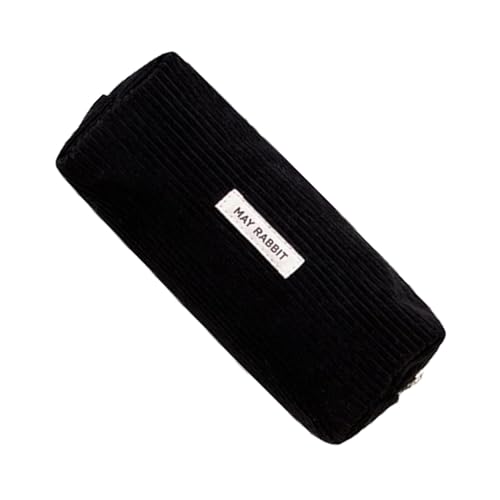 Cord-Federmäppchen | Multifunktionales Schreibwarenetui, Cord-Federmäppchen für Schulbedarf, niedliches Federmäppchen mit Reißverschluss für Jugendliche, Schwarz, Refer to description, Unisex von Generic