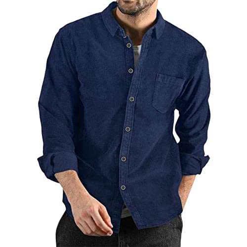 Cord Hemden Herren Regular Fit Business Freizeithemd Revers Langarmhemd Button Down Shirts Stretch Einfarbig Basic Hemd mit Brusttasche Casual Outdoorhemd Cord Hemden Herren Regular Fit Business Freizeithemd Revers Langarmhemd Button Down Shirts Stretch Einfarbig Basic Hemd mit Brusttasche Casual Outdoorhemd von Generic