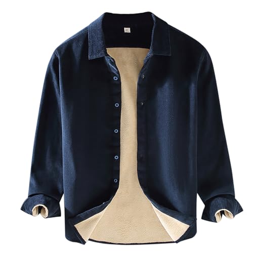 Cordhemd Herren Warme Langarmhemd 2023 Herbst Winter Fleece Gefütterte Freizeithemd Regular Fit Button Up Flanellhemd mit Fronttasche Einfarbig Winterhemd M-3XL Cordhemd Herren Warme Langarmhemd 2023 Herbst Winter Fleece Gefütterte Freizeithemd Regular Fit Button Up Flanellhemd mit Fronttasche Einfarbig Winterhemd M-3XL von Generic