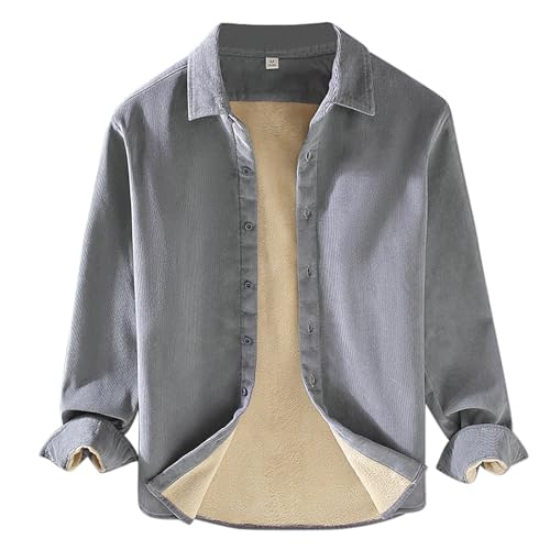 Cordhemd Herren Warme Langarmhemd 2023 Herbst Winter Fleece Gefütterte Freizeithemd Regular Fit Button Up Flanellhemd mit Fronttasche Einfarbig Winterhemd M-3XL Cordhemd Herren Warme Langarmhemd 2023 Herbst Winter Fleece Gefütterte Freizeithemd Regular Fit Button Up Flanellhemd mit Fronttasche Einfarbig Winterhemd M-3XL von Generic