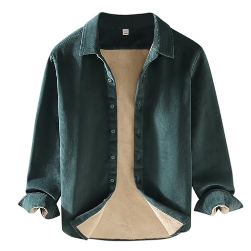 Cordhemd Herren Warme Langarmhemd 2023 Herbst Winter Fleece Gefütterte Freizeithemd Regular Fit Button Up Flanellhemd mit Fronttasche Einfarbig Winterhemd M-3XL Cordhemd Herren Warme Langarmhemd 2023 Herbst Winter Fleece Gefütterte Freizeithemd Regular Fit Button Up Flanellhemd mit Fronttasche Einfarbig Winterhemd M-3XL von Generic