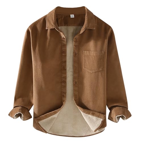 Cordhemd Herren Warme Langarmhemd 2023 Herbst Winter Fleece Gefütterte Freizeithemd Regular Fit Button Up Flanellhemd mit Fronttasche Einfarbig Winterhemd M-3XL Cordhemd Herren Warme Langarmhemd 2023 Herbst Winter Fleece Gefütterte Freizeithemd Regular Fit Button Up Flanellhemd mit Fronttasche Einfarbig Winterhemd M-3XL von Generic