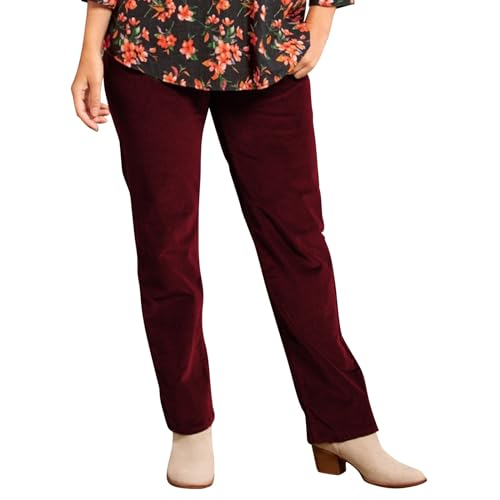 Cordhose Damen Stretch Schwarz - Outdoorhose Damen Große Größen - Freizeithose Baumwolle Lang Baumwolle Sporthose Mit Taschen Sweathose High Waist Sweatpants Fit Freizeithose Jogger von Generic