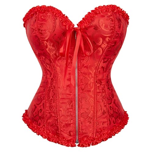 Corsage Damen Reizwäsche Korsett Unterbrust Gothic Bauchweg Corset mit Schnürung Top Spitze Bustier Shapewear Gericht Korsage Zipper Bandeau Top Waist Oberteil Body Shaper Weste Dessous für Damen Corsage Damen Reizwäsche Korsett Unterbrust Gothic Bauchweg Corset mit Schnürung Top Spitze Bustier Shapewear Gericht Korsage Zipper Bandeau Top Waist Oberteil Body Shaper Weste Dessous für Damen von Generic
