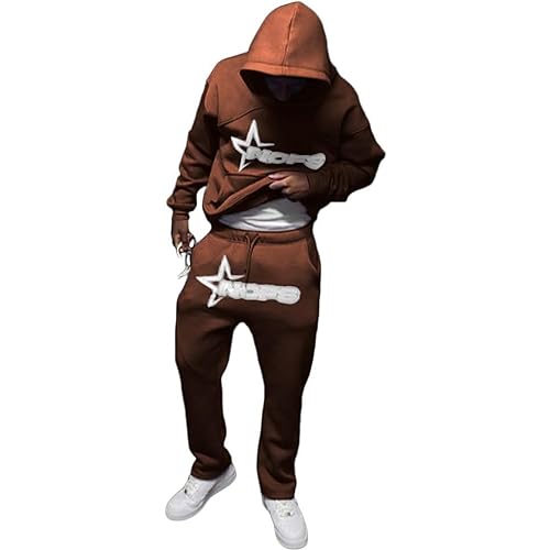 Corteiz Anzug Herren Y2K Jogginganzug 2 Teilig Herbst Leichte Trainingsanzug Sportanzug Tracksuit Unisex Jogging Anzug Set mit Hoodie und Hose Lässig Oberteile und Sporthosen von Generic