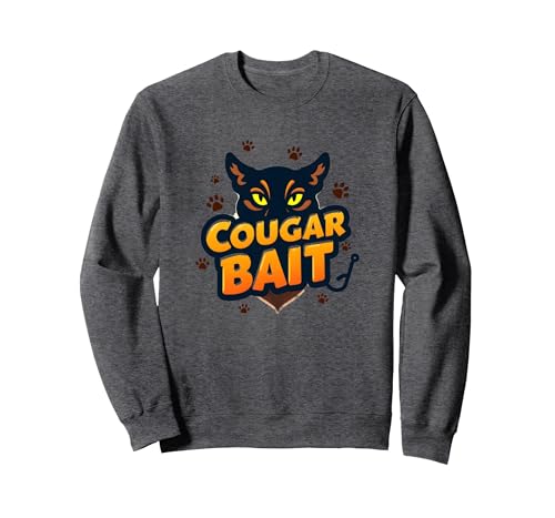 Cougar Bait: Witzige ältere Frauen Jäger Humor Sweatshirt, Unisex für Erwachsene, Anthrazit Meliert, S von Generic